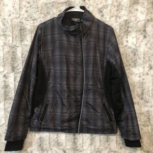CB SPORTS Womens Jacket Size Large Black/Purple Thumb Holes